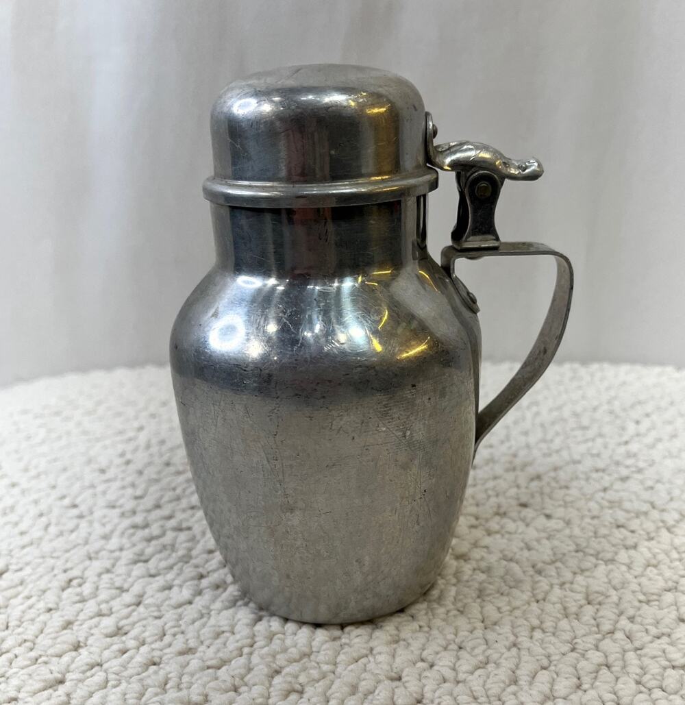 Vintage MIRRO Mini-Pitcher Aluminum Hinged Top Flip Top Made in USA 6" Tall